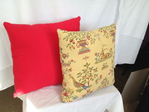 Custom Made Yellow And Red Throw Pillows