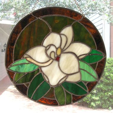 Custom Made Stained Glass Magnolia