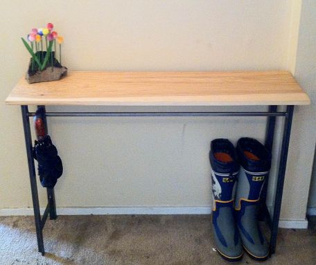Custom Made Hickory Topped Entrance Table