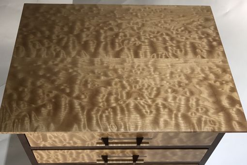 Custom Made Quilted Maple And Claro Walnut Chest Of Drawers