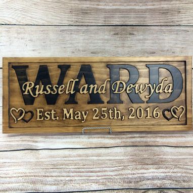 Custom Made Wedding Gift Family Name Sign Wedding Sign Fifth Anniversary Gift Wedding Decor