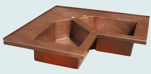 Custom Made Copper Sink With 5-Sided Bowls & Backsplash