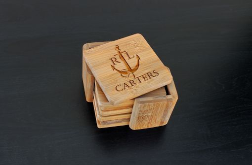 Custom Made Carterscustom Bamboo Coasters, Custom Engraved Coasters --Cst-Bam-