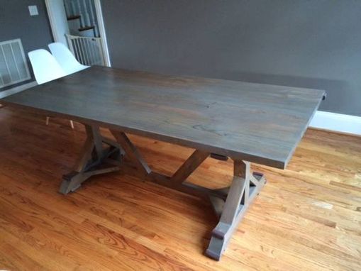 Custom Made V - Trestle Farmhouse Style Table