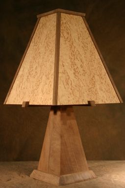 Custom Made Karelian Birch Burl And Walnut Lamp
