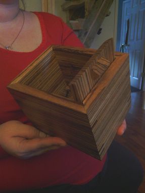 Custom Made Handmade Zebrawood Box With Magnetic Lid
