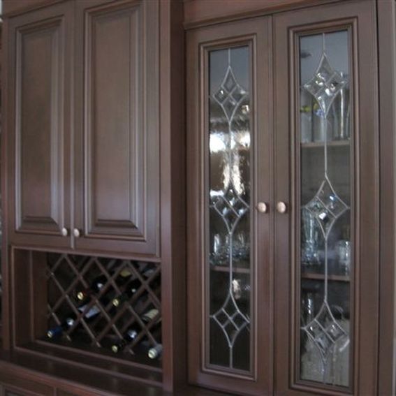 Handmade Leaded Glass Inserts For Cabinets. by Glassworks Studio