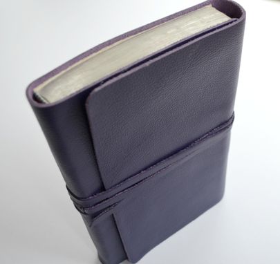 Custom Made Custom Hand Made To Order Royal Purple Custom Leather Bible Cover Sleeve Pocket Sterling (409b)