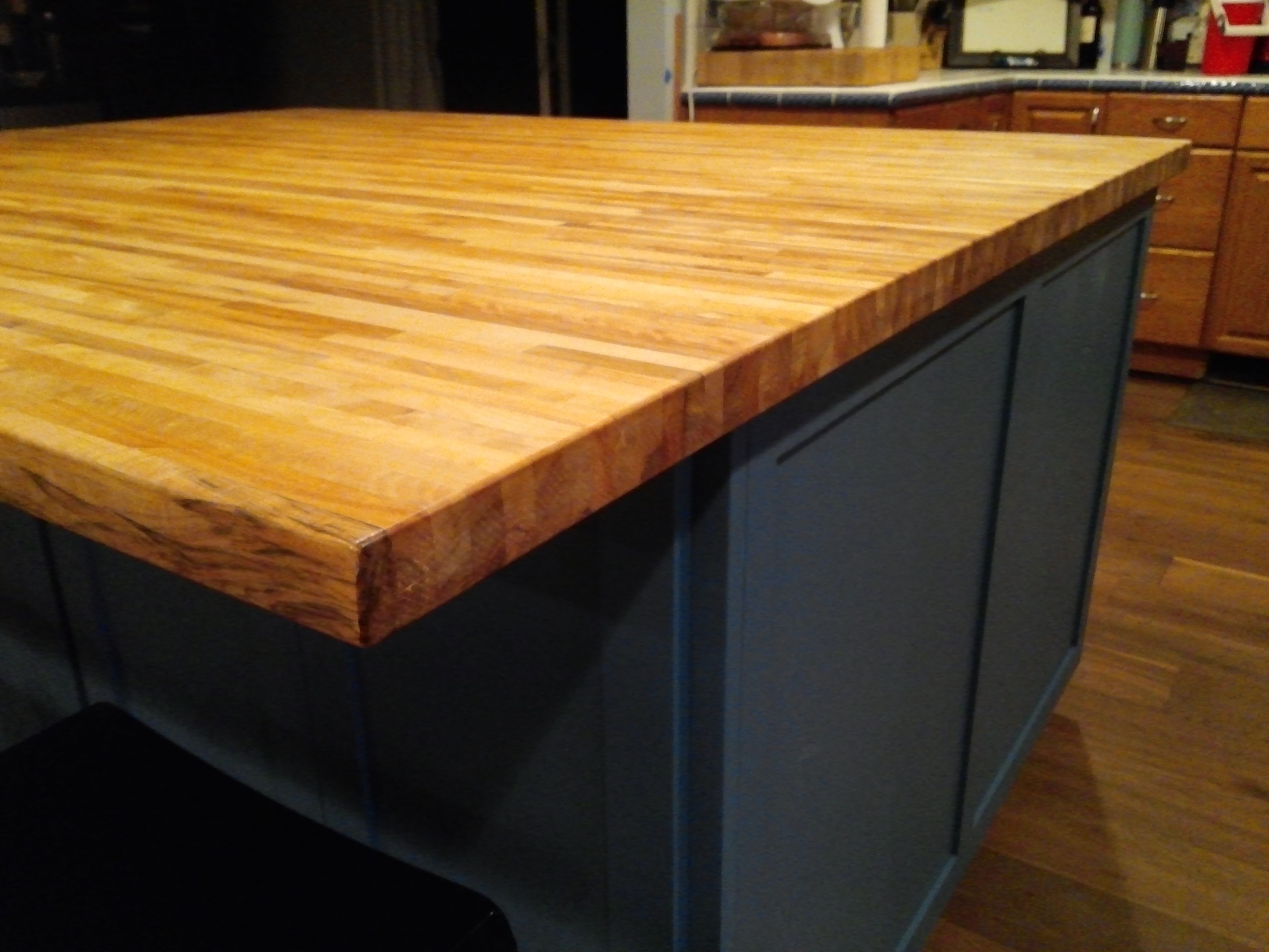 Hand Crafted Custom Shaker Style Kitchen Island With Butcher Block