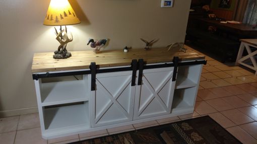 Custom Made Sliding Barn Door Entertainment Center