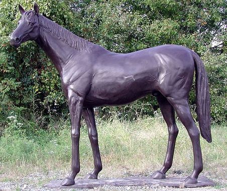 Custom Made Bronze Standing Thoroughbred Horse | Life Size Bronze Horses - Life Size Bronze Dogs