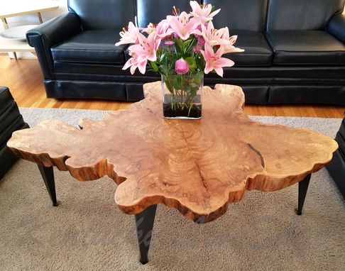 Custom Made Large Tree Slice Coffee Table- Live Edge Table- Round Coffee Table- Natural Edges- Crosscut Slab