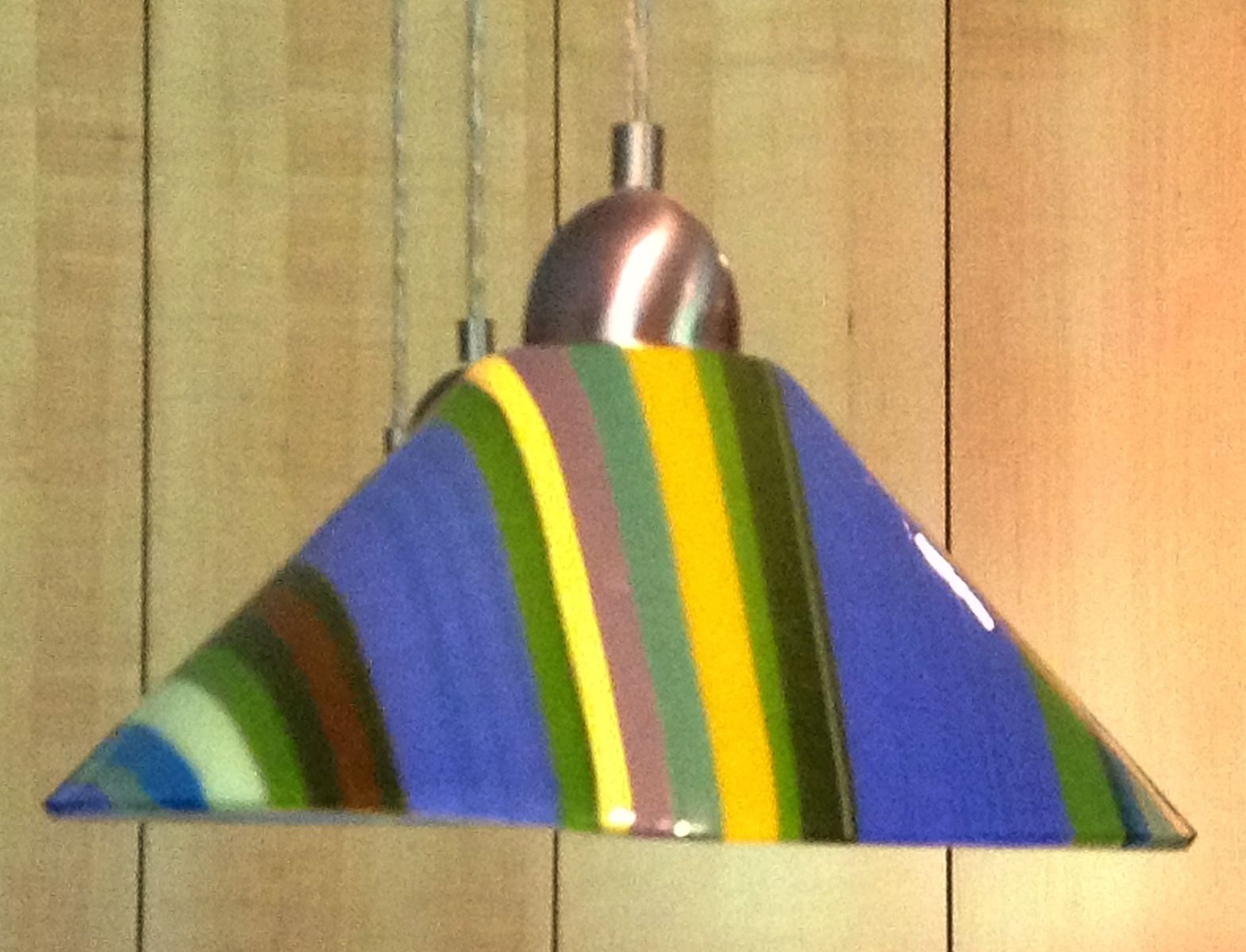 Hand Crafted Light Fixture, Pendant, Fused And Slumped Glass by WolfMattick Glass Studio