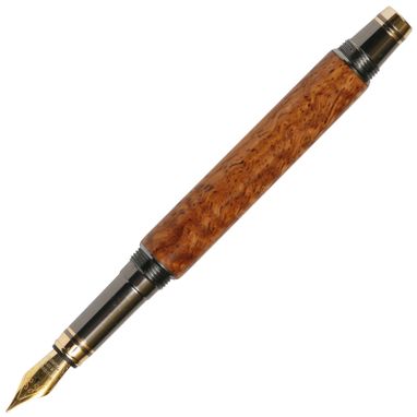 Custom Made Lanier Elite Fountain Pen - Afzilia Snakeskin - Fe7w02
