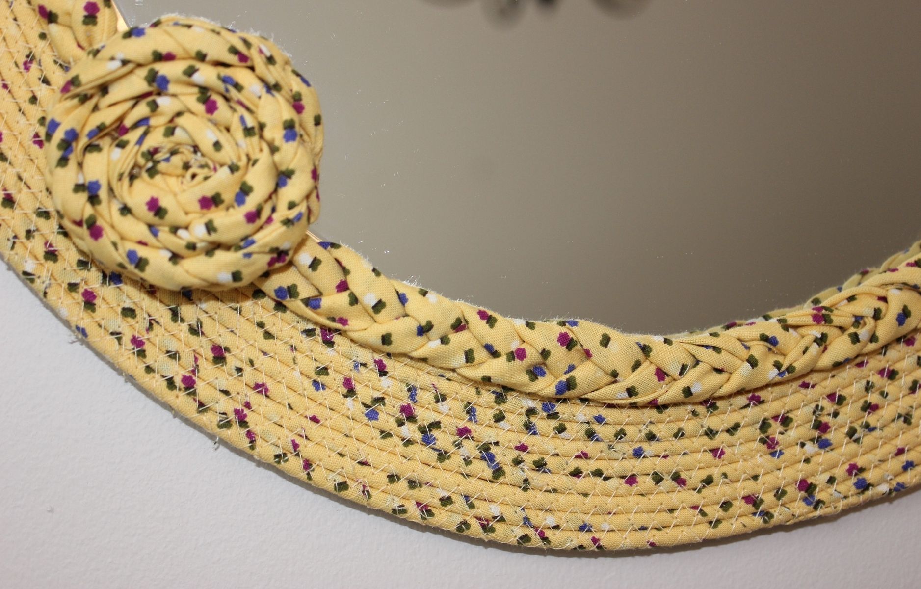 Custom Wall Mirror Fabric Wrapped Clothesline Very Unique! by