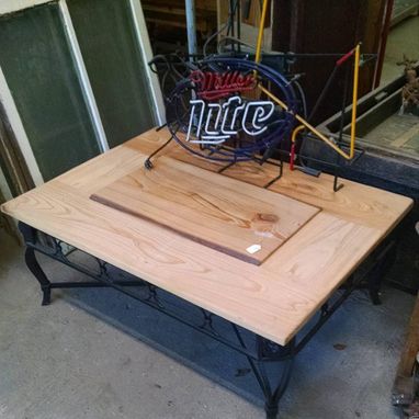 Custom Made Raised Panel, Cypress Live Edged Panel, Large Coffee Table