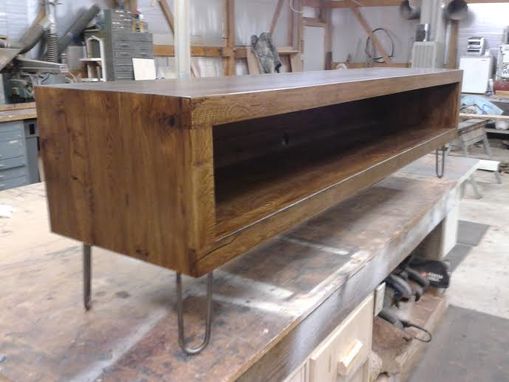 Custom Made Solid Rustic White Oak Entertainment Console.