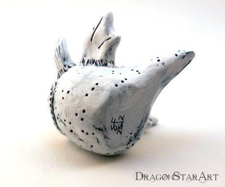 Custom Made White Dragon Figurine Clay Sculpture Galileo