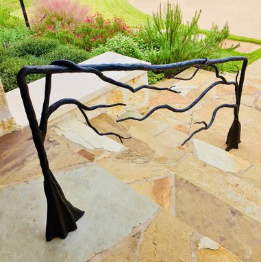 Custom Made Sculptural Black Smithed Handrails