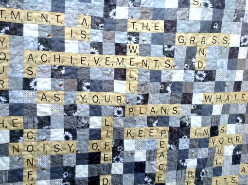 Custom Made Custom Scrabble Crossword Poetry Quilt
