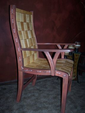 Custom Made Rope And Block Arm Chair