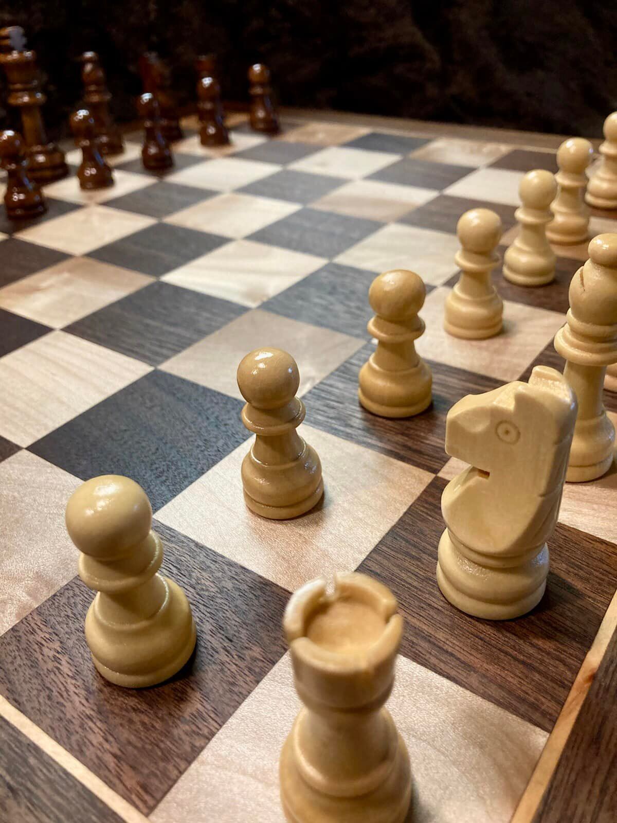 Hand Crafted Custom Made Chess Board by Carstens Creations