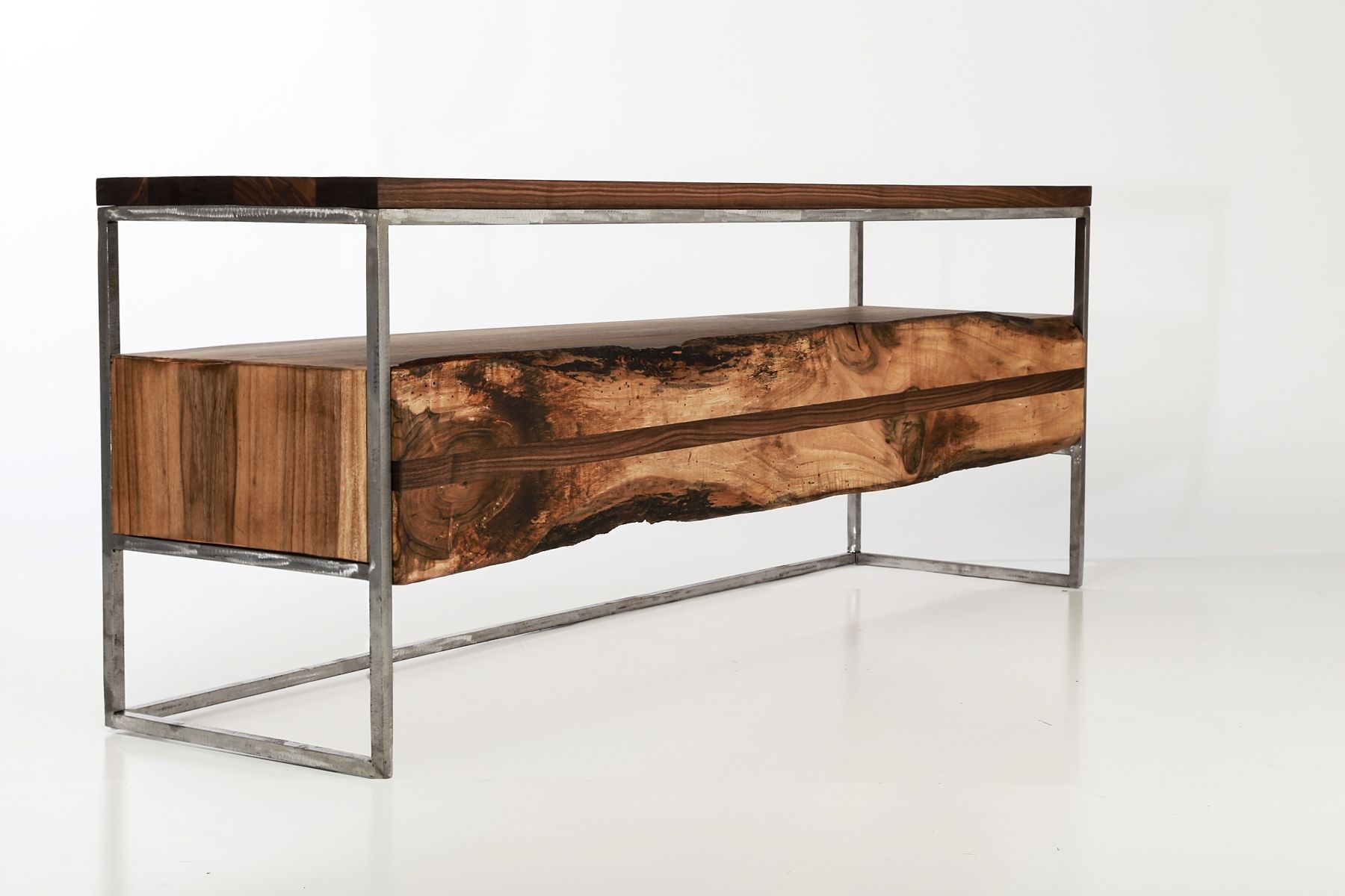 Hand Made Flitch Media Console\/ Tv Stand Industrial Rustic by Anton Maka Designs  CustomMade.com