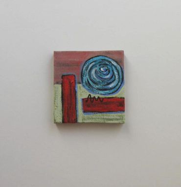 Custom Made Red Mini Canvas Abstract Painting, Original Acrylic