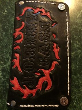 Custom Made Johnny Cash Leather Biker Wallet