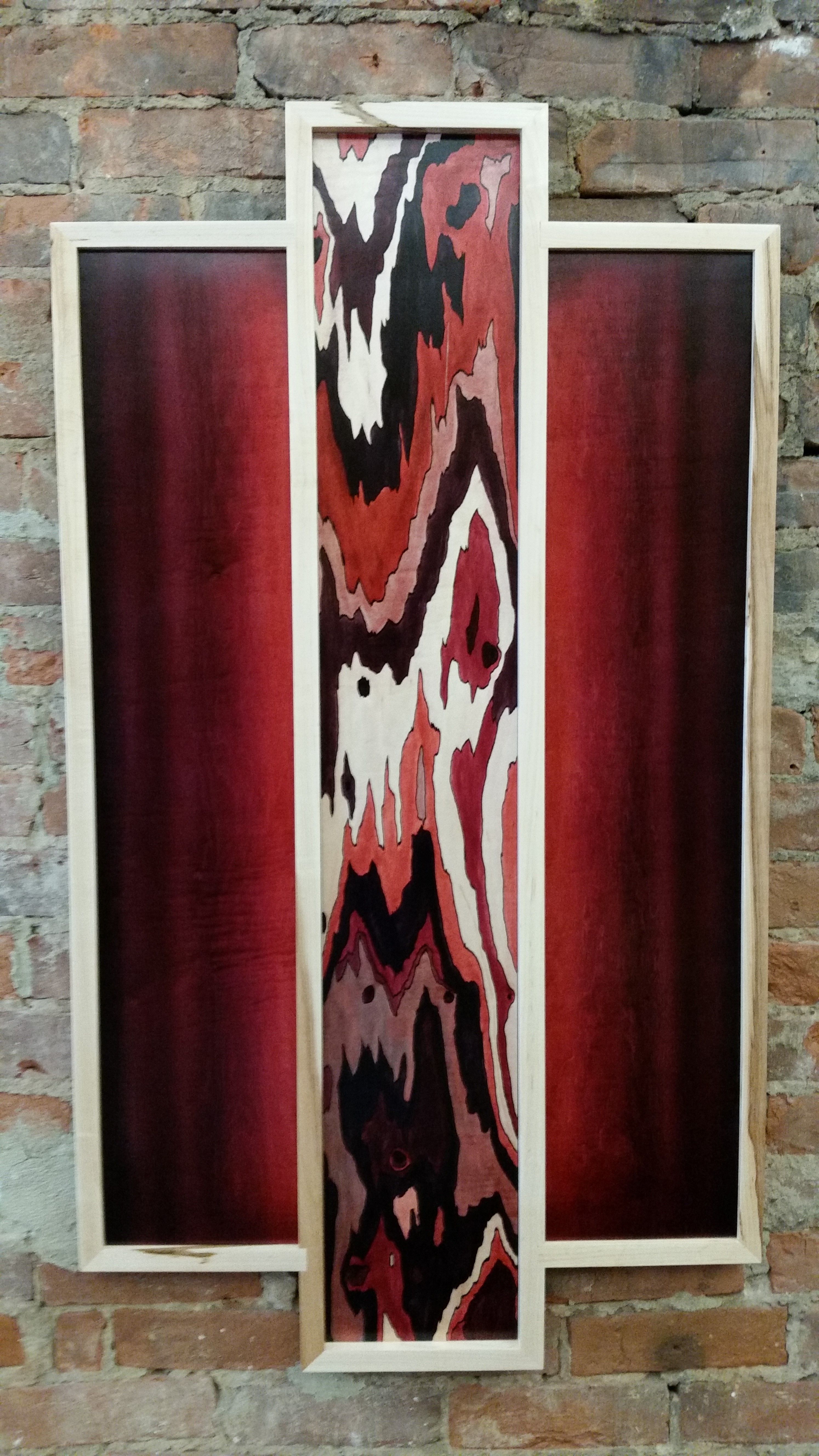 Buy Hand Crafted Wood Dye On Wood Panel With A Wormy Maple Frame, made to  order from Exquisite Woodworking