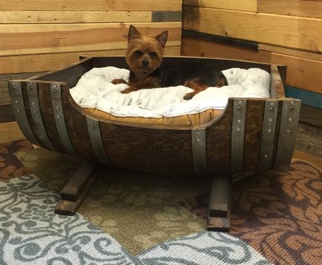 Custom Made Personalized Large Wine Barrel Dog Bed