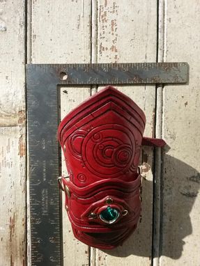 Custom Made Circular Gallifreyan-Esque Leather Vanbrace