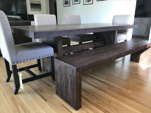 Custom Made Rustic Modern Trestle Dining Table