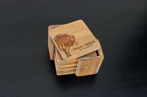 Custom Made Custom Bamboo Coasters, Custom Engraved Coasters --Cst-Bam-Francis Richard