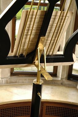 Custom Made Classic Music Stand In Brass And Black Lacquer