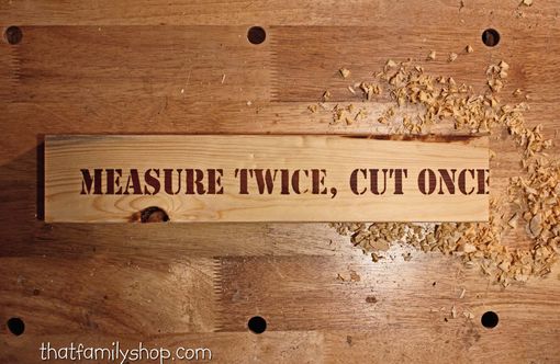 Custom Made Measure Twice, Cut Once Funny Ironic 2x4 Sign For Man Cave, Gifts For Woodworkers