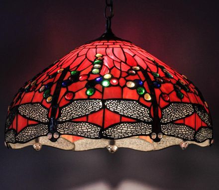 Buy A Custom 19 Dragonfly Tiffany Style Stained Glass Lamp Shade