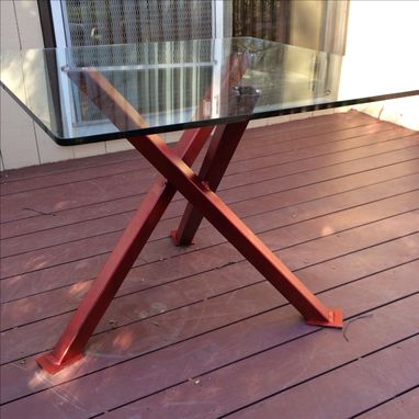 Custom Made Oblique Beam Table - Indoor/Outdoor Table