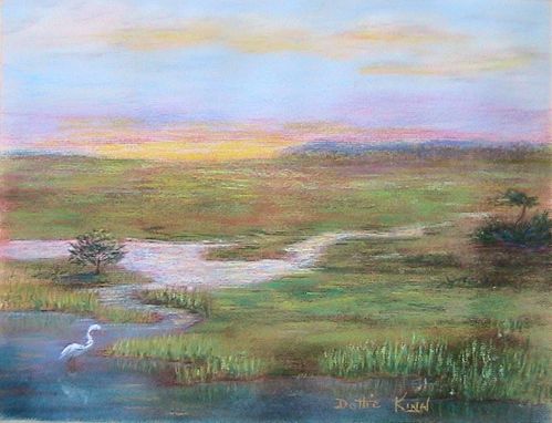 Custom Made St. Simons Marsh -- Pastel Painting