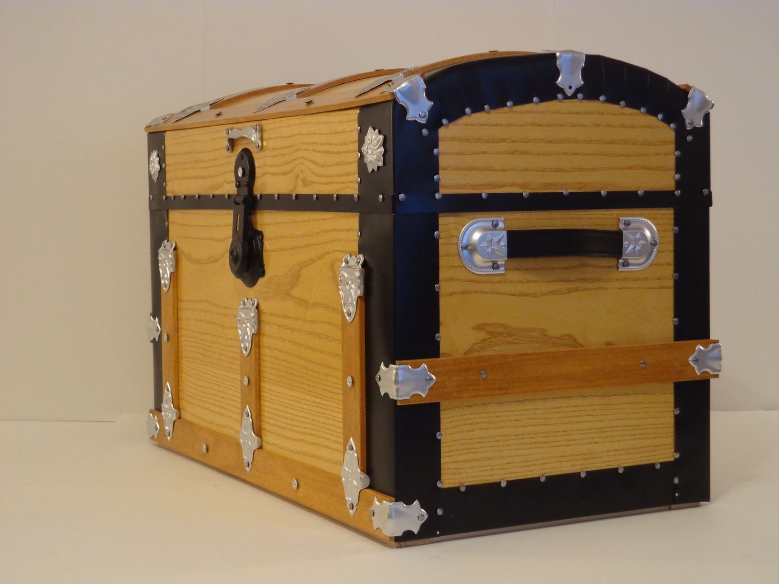 Hand Crafted Ash Steamer Trunk, Dome Top Trunk, Blanket Chest, Storage