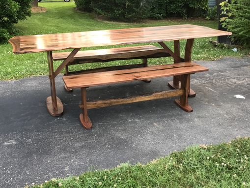 Custom Made Natural Edge Solid Walnut Dining Table