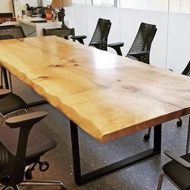 Custom Made Live Edge Table Maple Conference Or Dining Room