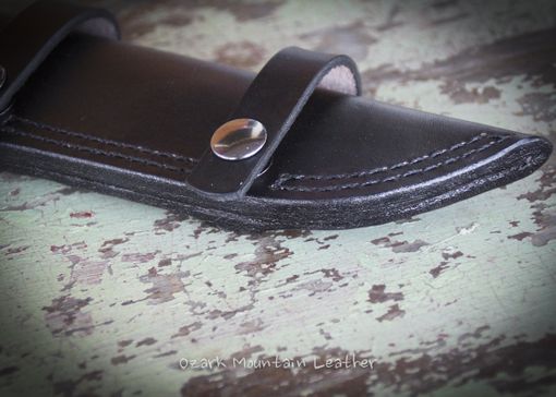 Custom Made Custom Leather Knife Sheath To Be Worn Horizontally On Belt