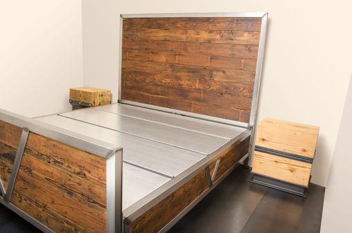 Custom Made Bed | Reclaimed Fir & Industrial Steel