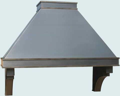 Custom Made Stainless Range Hood With Corbels & Steel Straps