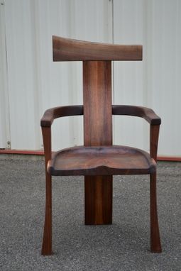 Custom Made Curvy Backed Walnut Arm Chair