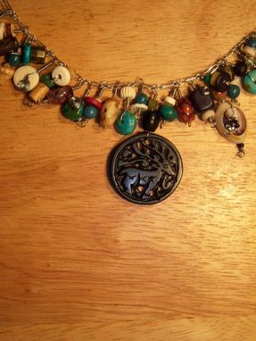 Custom Made Beautiful Turquoise And Silver Beaded Fringe Necklace