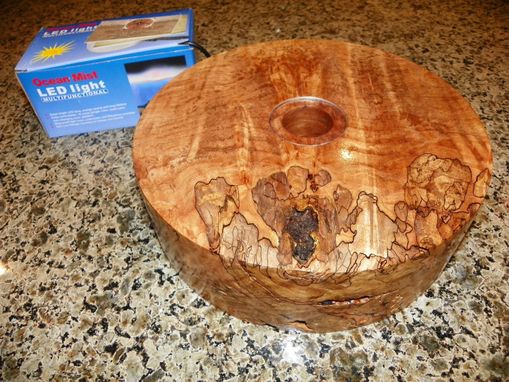 Custom Made Custom Build A Wood Turned Lighted Display Base For Uplighting For Your Prized Possession