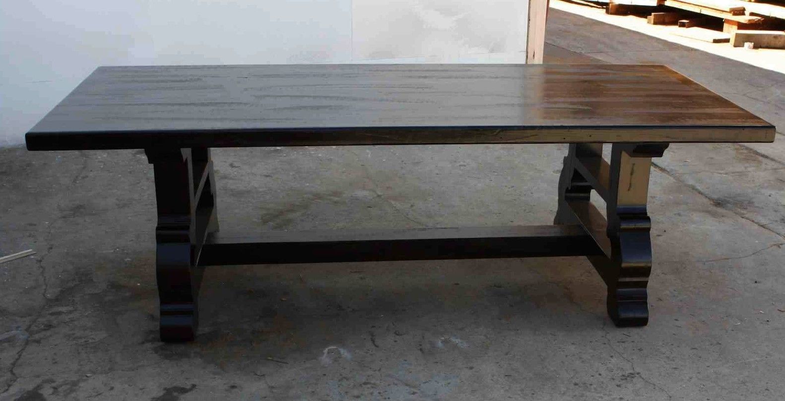 Handmade Spanish Trestle Dining Table In Reclaimed Wood By