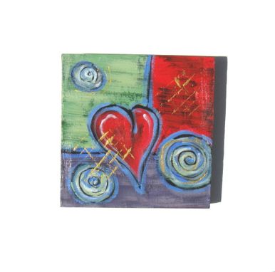 Custom Made Original Acrylic Abstract Heart Painting On Canvas,